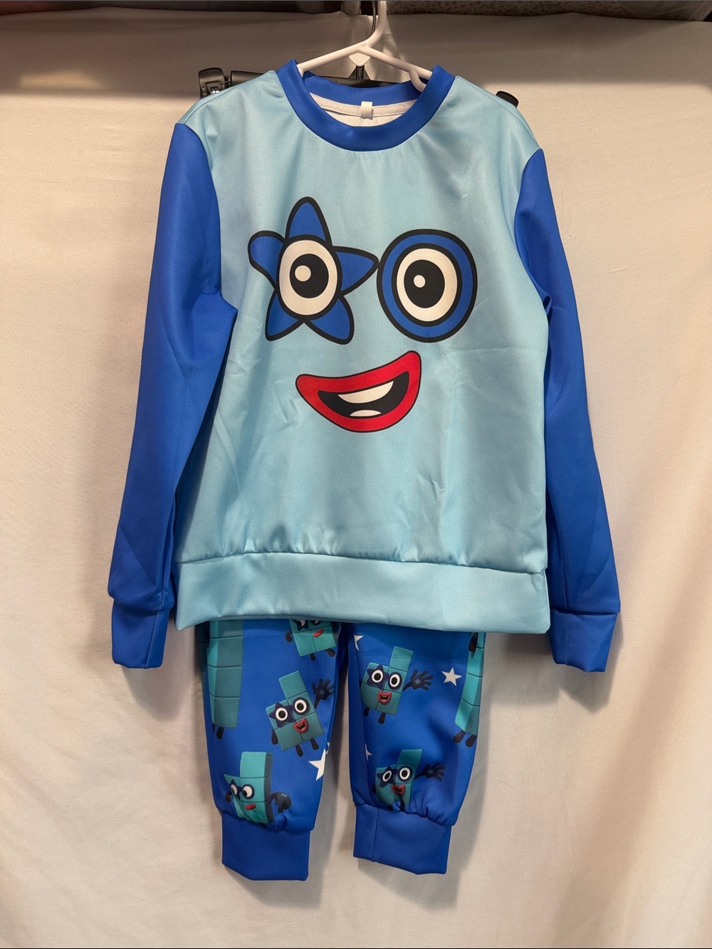 Kids Blue Number Blocks Sweatshirt & Jogger Set